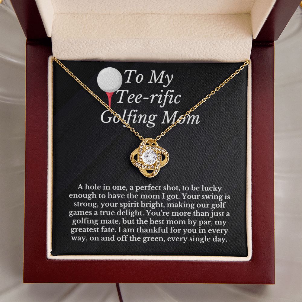Tee-rific Golfing Mom Necklace Card Golf Lover Gift
