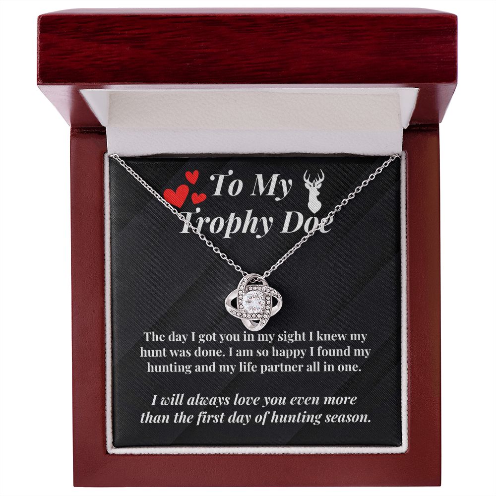 Hunter Wife Girlfriend Message Card Necklace Hunting Gift