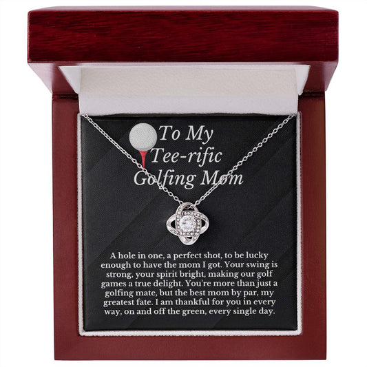 Tee-rific Golfing Mom Necklace Card Golf Lover Gift