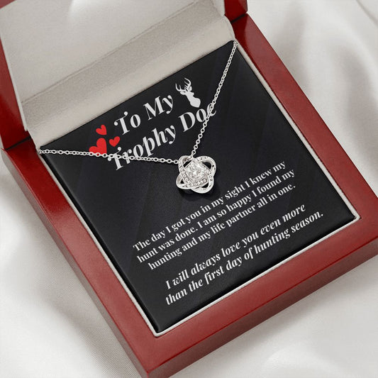 Hunter Wife Girlfriend Message Card Necklace Hunting Gift