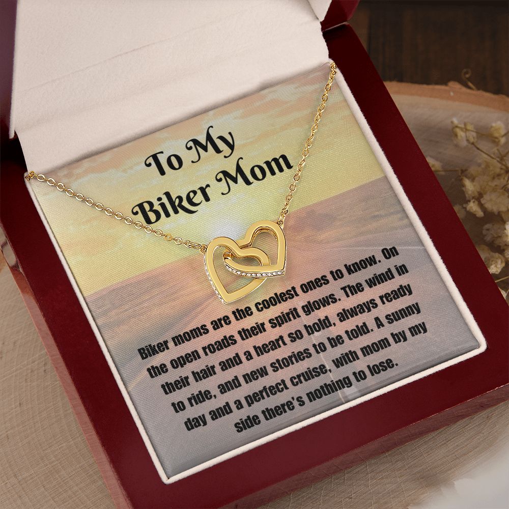 Biker Mom Message Card Necklace Motorcycle Mother Gift