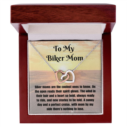 Biker Mom Message Card Necklace Motorcycle Mother Gift