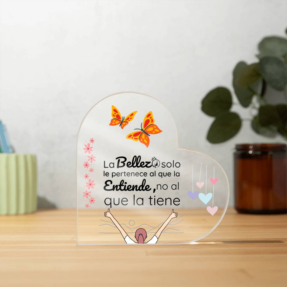 Hermosa Placa de Acrílico en forma de Corazón para regalar a tu Ser querido Acrylic Plaque