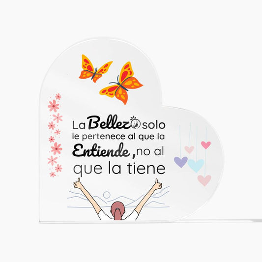 Hermosa Placa de Acrílico en forma de Corazón para regalar a tu Ser querido Acrylic Plaque
