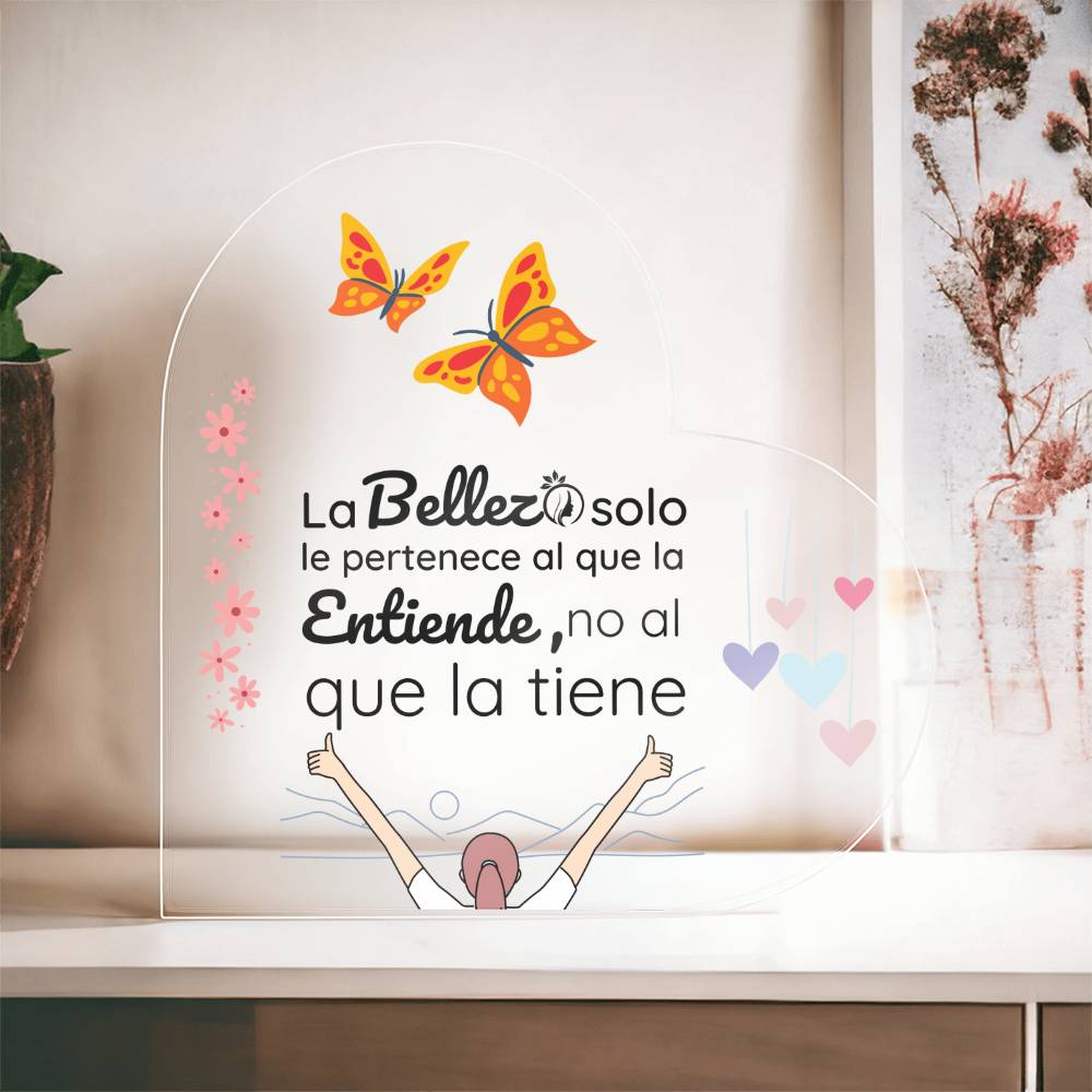 Hermosa Placa de Acrílico en forma de Corazón para regalar a tu Ser querido Acrylic Plaque