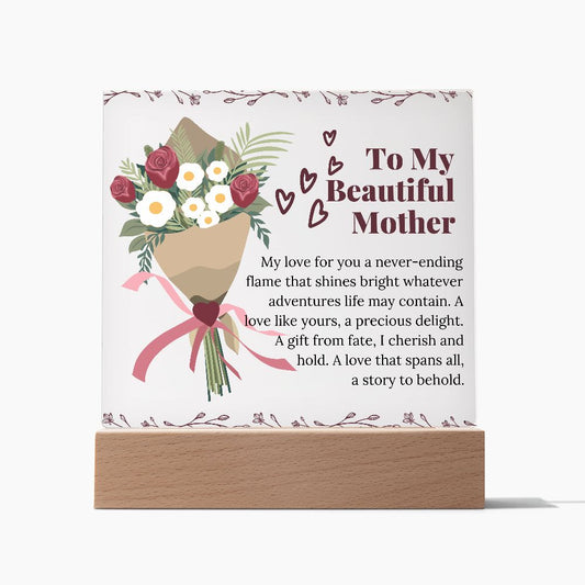 Square Acrylic Plaque Gift for Mother Custom Sentimental Poem