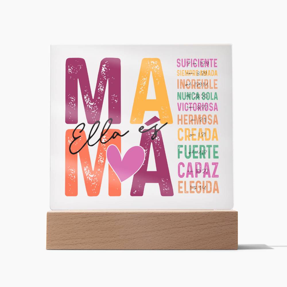 Placa Acrílica Amor Por Mamá Latina Mom Gift