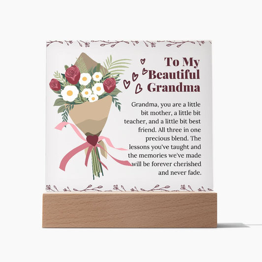 Grandma Square Acrylic Plaque Sentimental Present