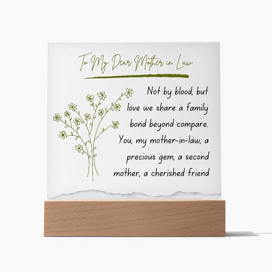 Vintage Mother in Law Acrylic Plaque Present