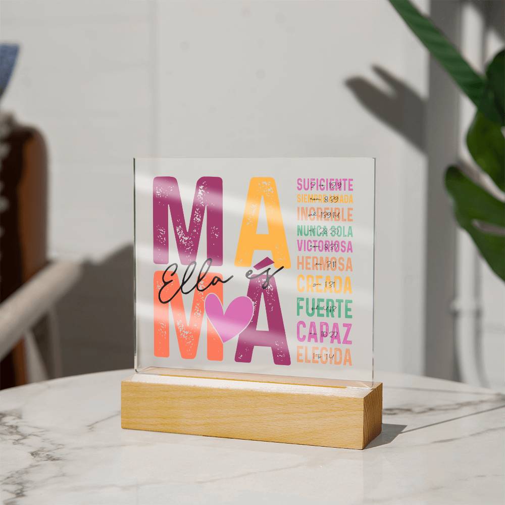 Placa Acrílica Amor Por Mamá Latina Mom Gift