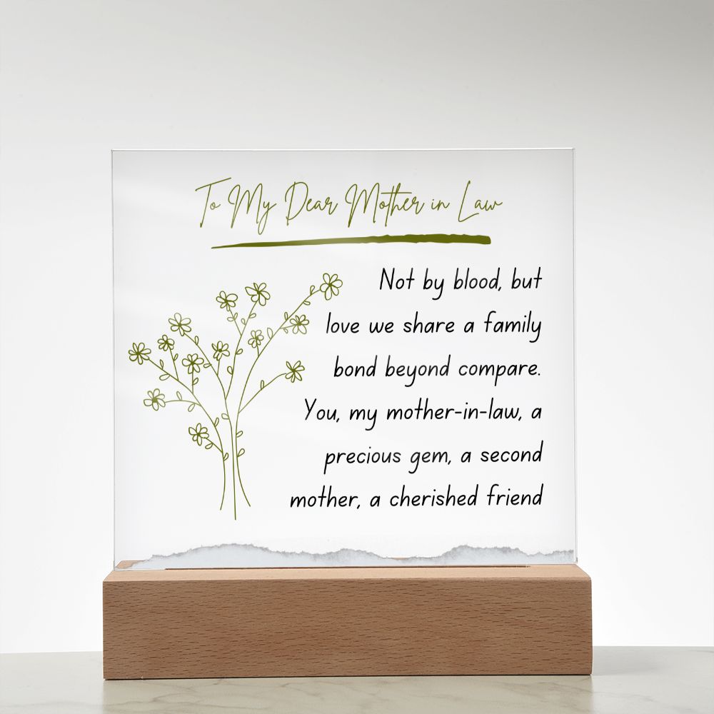 Vintage Mother in Law Acrylic Plaque Present
