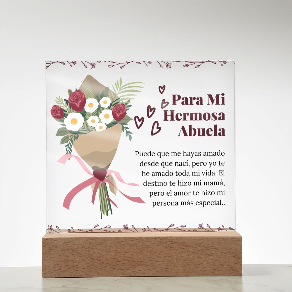 Acrylic Plaque Para Mi Hermosa Abuela Mini Poema Sentimental en Placa Acrílica Grandma Gift