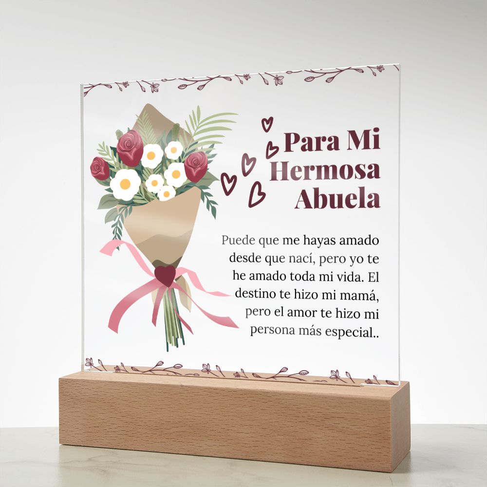 Acrylic Plaque Para Mi Hermosa Abuela Mini Poema Sentimental en Placa Acrílica Grandma Gift