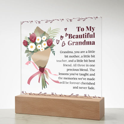 Grandma Square Acrylic Plaque Sentimental Present