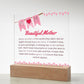 Beautiful Mother Poem Square Acrylic Plaque Gift for mother