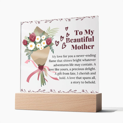 Square Acrylic Plaque Gift for Mother Custom Sentimental Poem