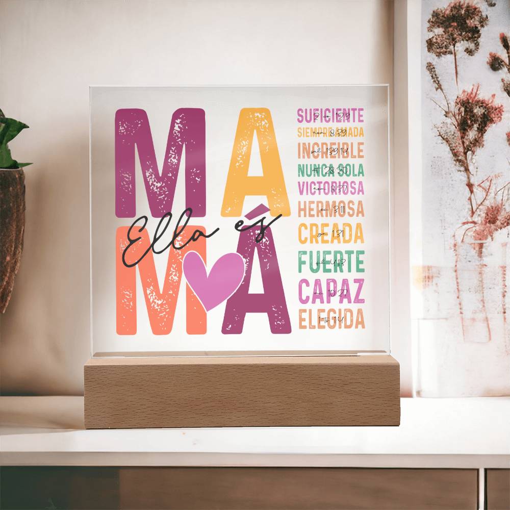 Placa Acrílica Amor Por Mamá Latina Mom Gift