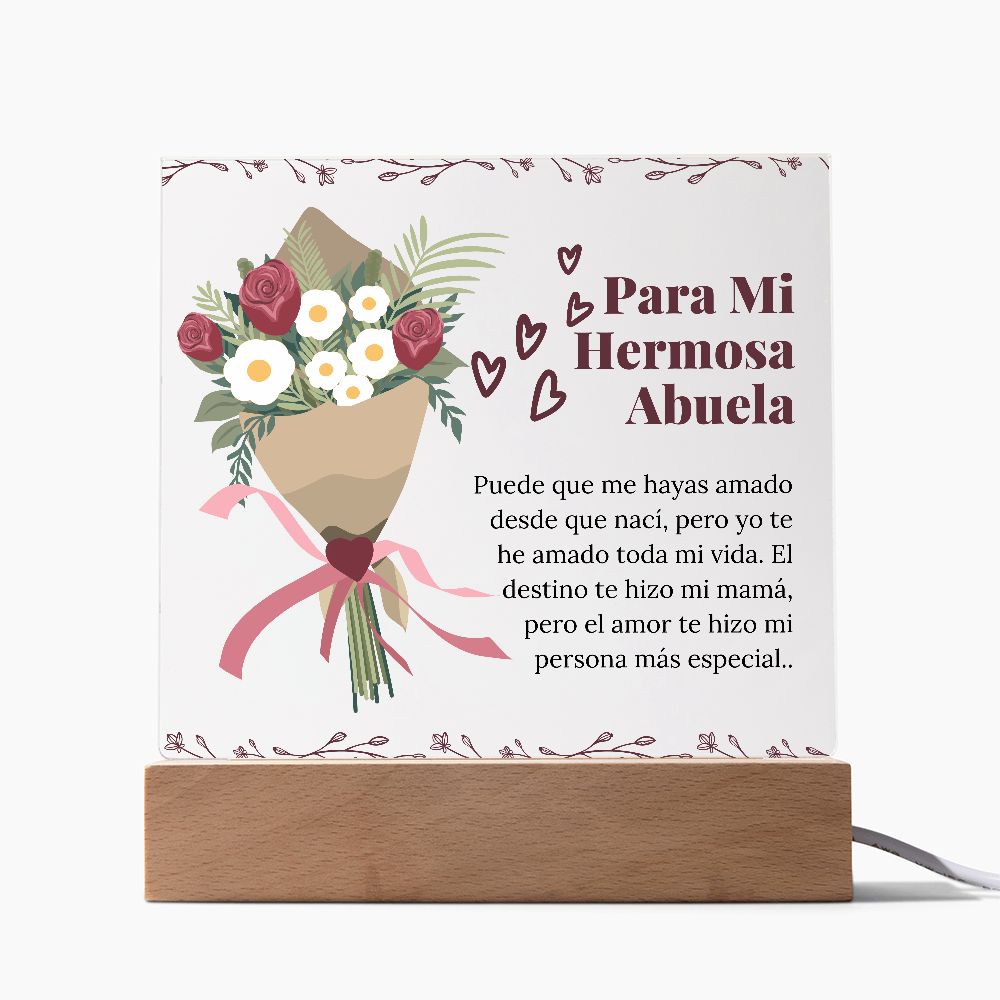 Acrylic Plaque Para Mi Hermosa Abuela Mini Poema Sentimental en Placa Acrílica Grandma Gift