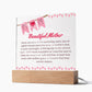 Beautiful Mother Poem Square Acrylic Plaque Gift for mother