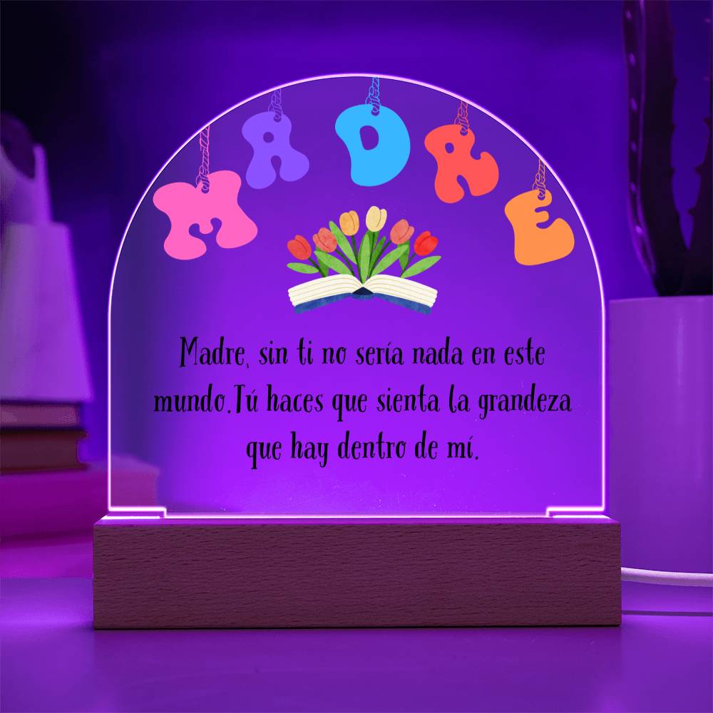 Regalo para Mamá Acrylic Plaque esta Placa de Acrílico en forma de Cúpula