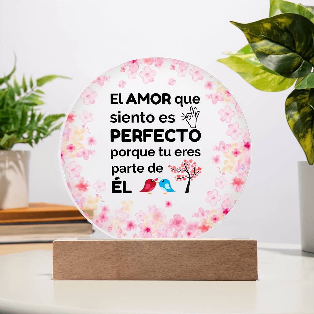 Regalo Especial para tu Novia Placa Acrílica en forma de Circulo Printed Circle Acrylic Plaque