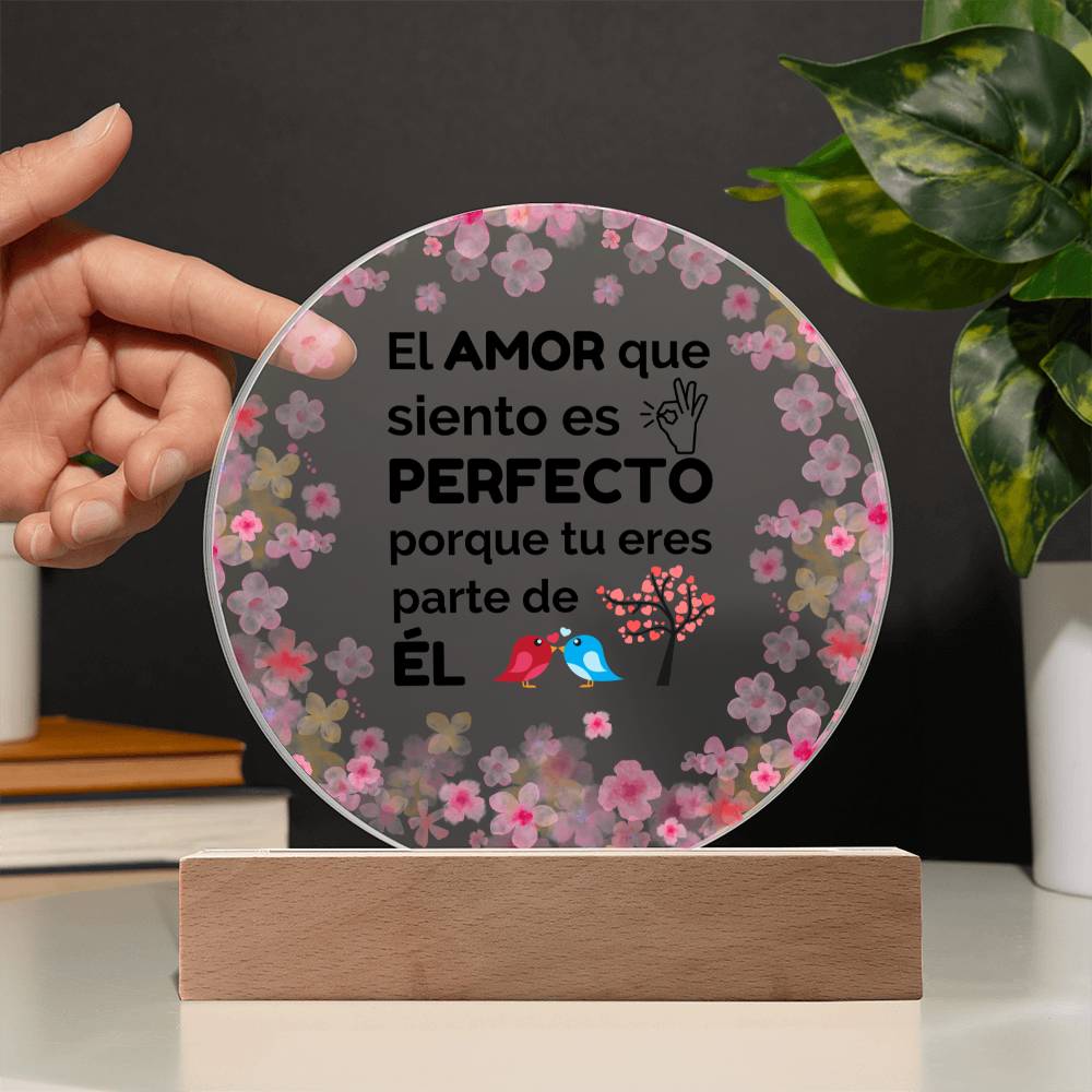 Regalo Especial para tu Novia Placa Acrílica en forma de Circulo Printed Circle Acrylic Plaque