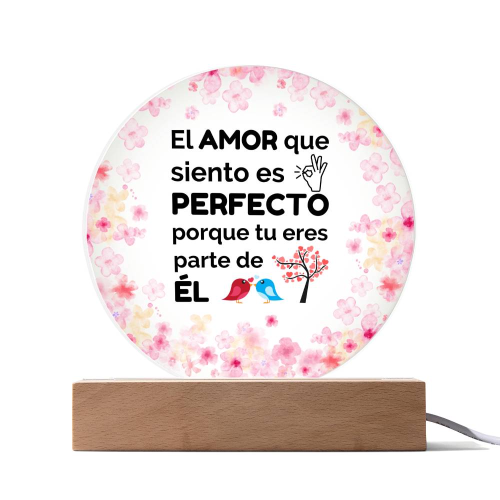 Regalo Especial para tu Novia Placa Acrílica en forma de Circulo Printed Circle Acrylic Plaque