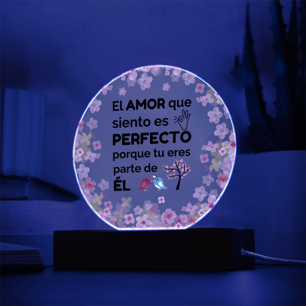 Regalo Especial para tu Novia Placa Acrílica en forma de Circulo Printed Circle Acrylic Plaque