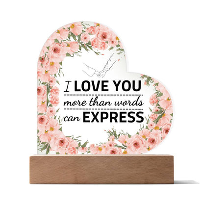Printed Heart Acrylic Plaque Gift for your Girlfriend Wife