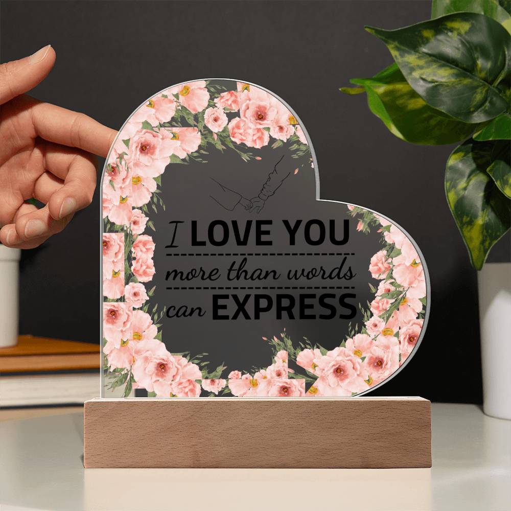 Printed Heart Acrylic Plaque Gift for your Girlfriend Wife