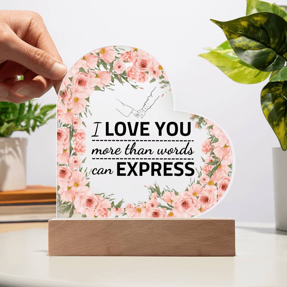 Printed Heart Acrylic Plaque Gift for your Girlfriend Wife