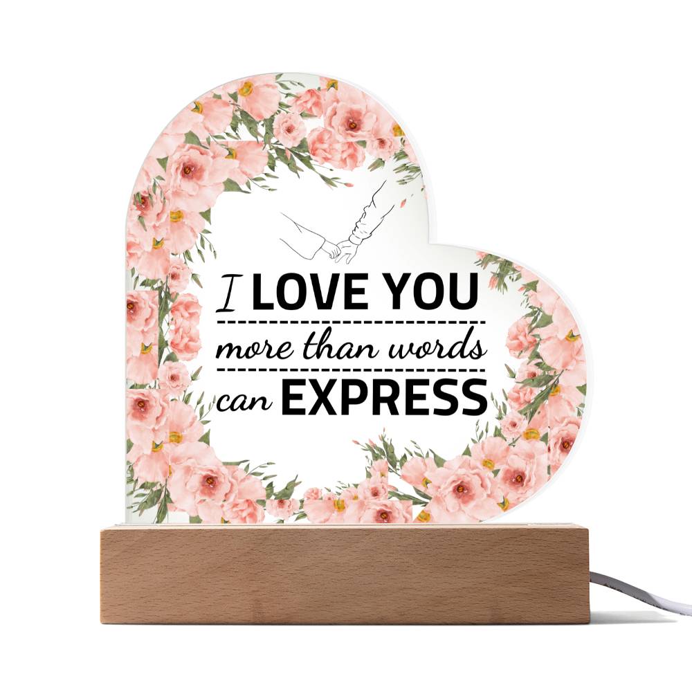 Printed Heart Acrylic Plaque Gift for your Girlfriend Wife