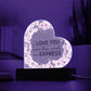 Printed Heart Acrylic Plaque Gift for your Girlfriend Wife