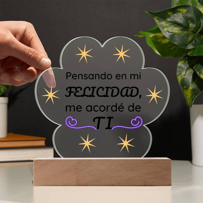 Printed Paw Print Acrylic Plaque Regalo para Pareja Placa Acrílica en forma de Patita