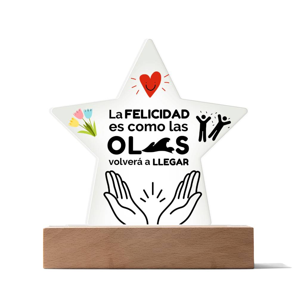 Printed Star Acrylic Plaque Placa De Acrilico con Frase Motivadora