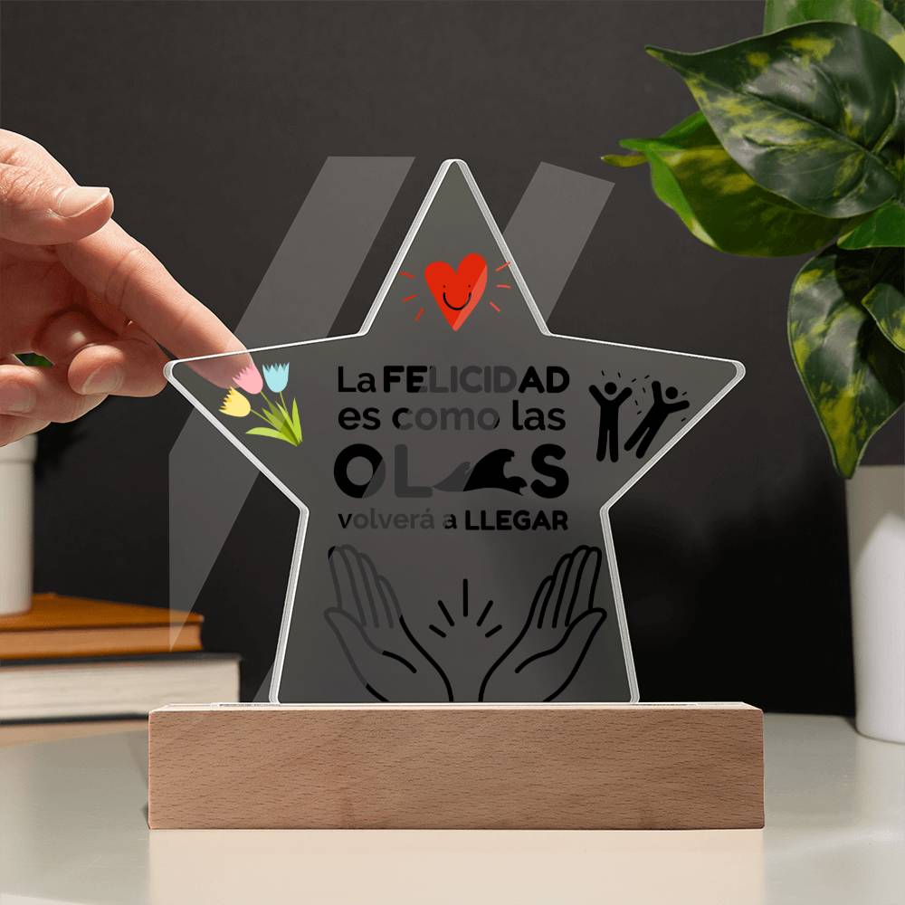 Printed Star Acrylic Plaque Placa De Acrilico con Frase Motivadora