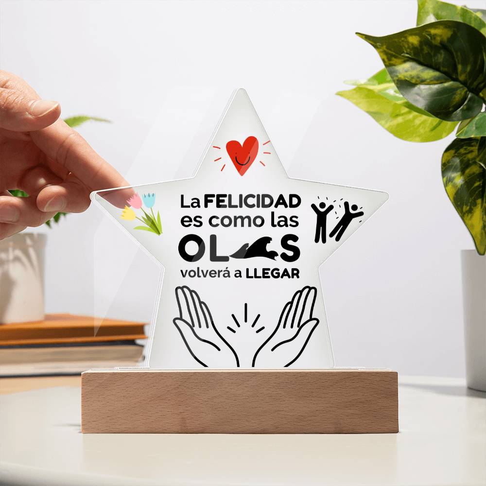 Printed Star Acrylic Plaque Placa De Acrilico con Frase Motivadora
