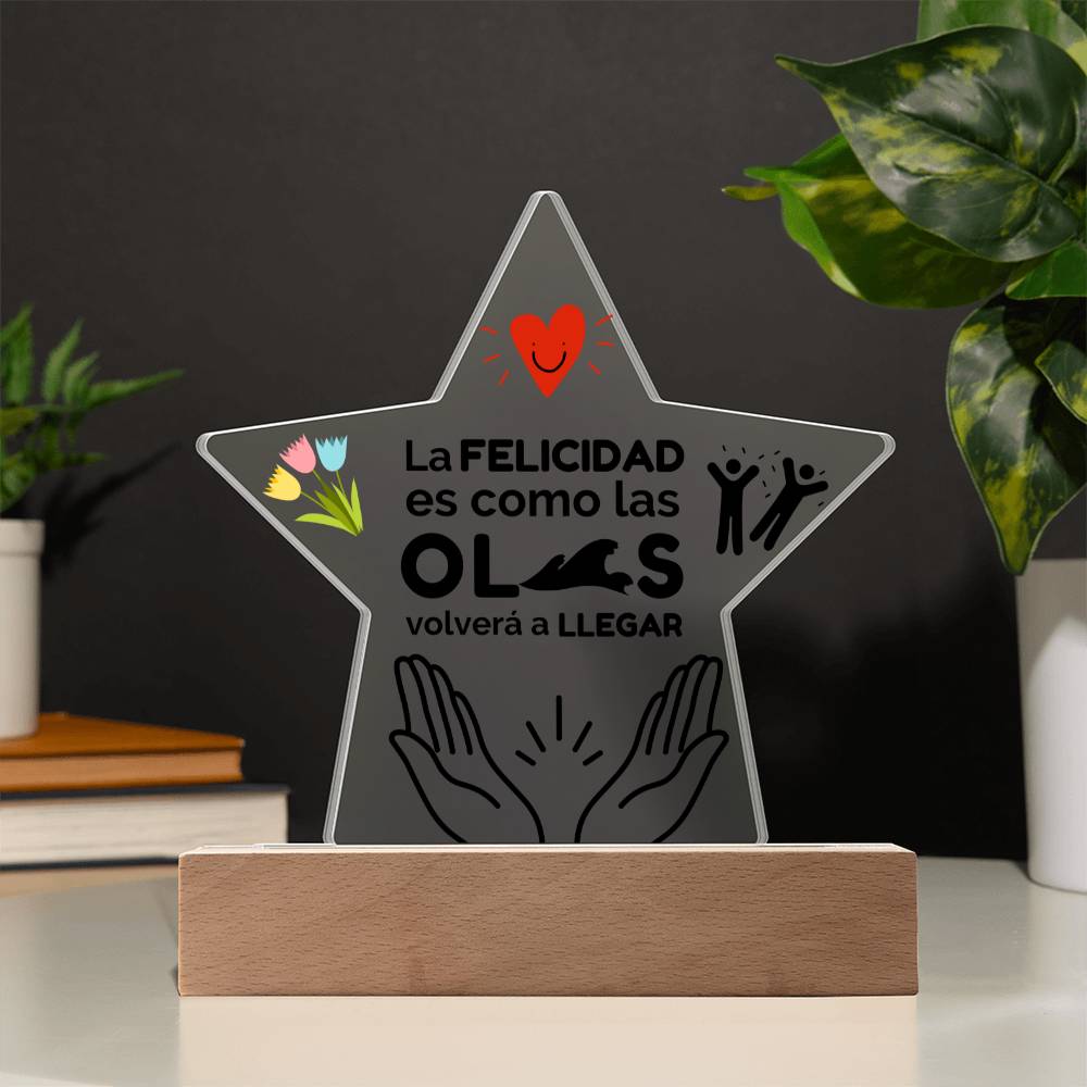 Printed Star Acrylic Plaque Placa De Acrilico con Frase Motivadora