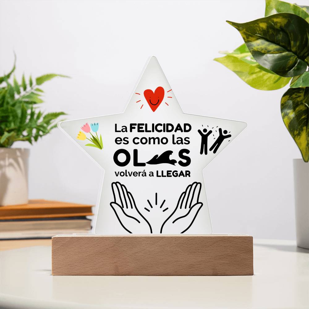 Printed Star Acrylic Plaque Placa De Acrilico con Frase Motivadora