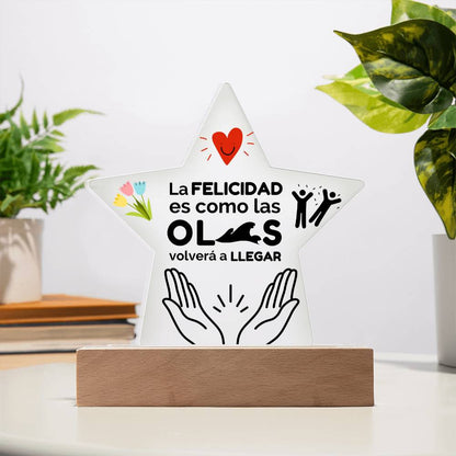Printed Star Acrylic Plaque Placa De Acrilico con Frase Motivadora