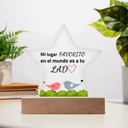 Regalo para tu Alma Gemela una Hermosa Placa Acrílica en forma de Estrella Printed Star Acrylic Plaque