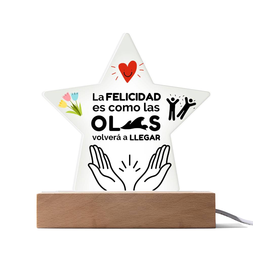 Printed Star Acrylic Plaque Placa De Acrilico con Frase Motivadora