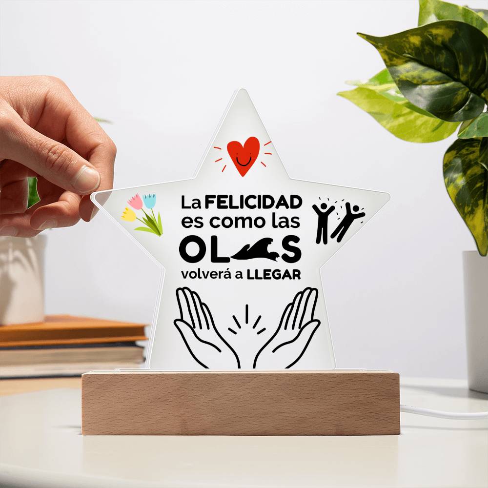 Printed Star Acrylic Plaque Placa De Acrilico con Frase Motivadora
