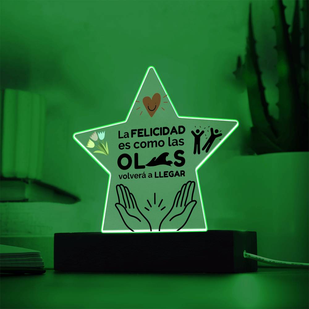 Printed Star Acrylic Plaque Placa De Acrilico con Frase Motivadora