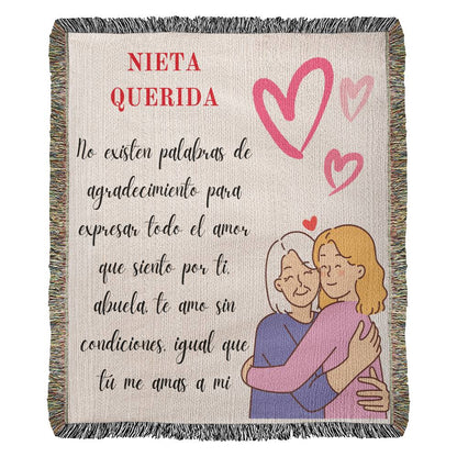 Regalo Especial para Abuela Manta Con Hermoso Diseño  Heirloom Woven Blanket