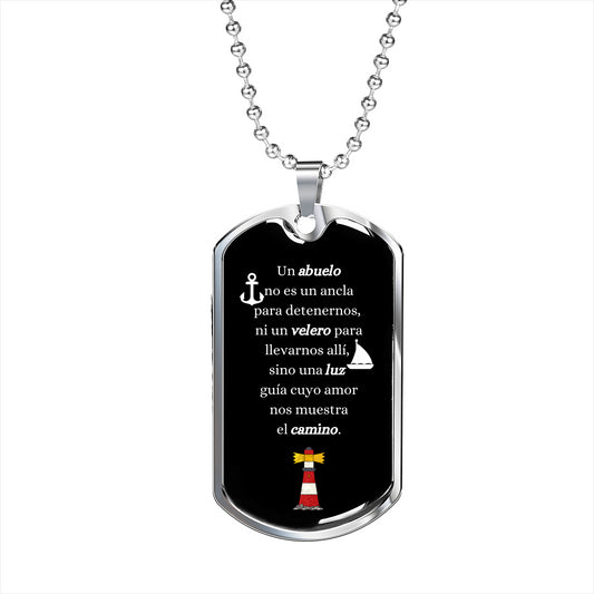 unique grandpa gift in Spanish, Spanish grandpa dog tag necklace, grandpa bear gift