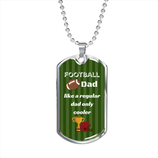 football dad gift, football dad dog tag necklace, personalized dad gift