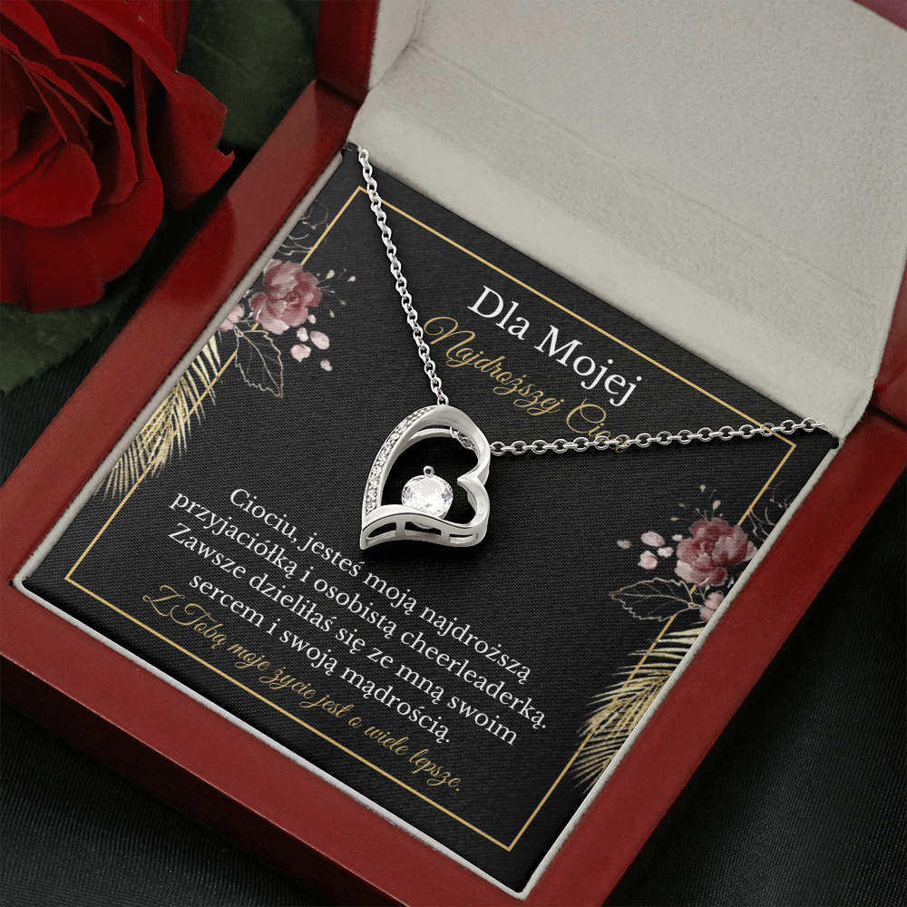 Najdroższej Cioci Naszyjnik Polish Aunt Message Card Necklace