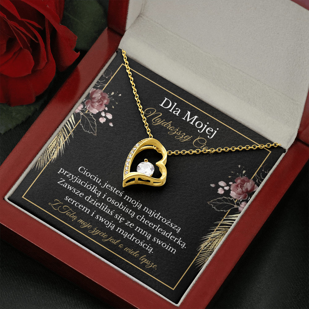 Najdroższej Cioci Naszyjnik Polish Aunt Message Card Necklace