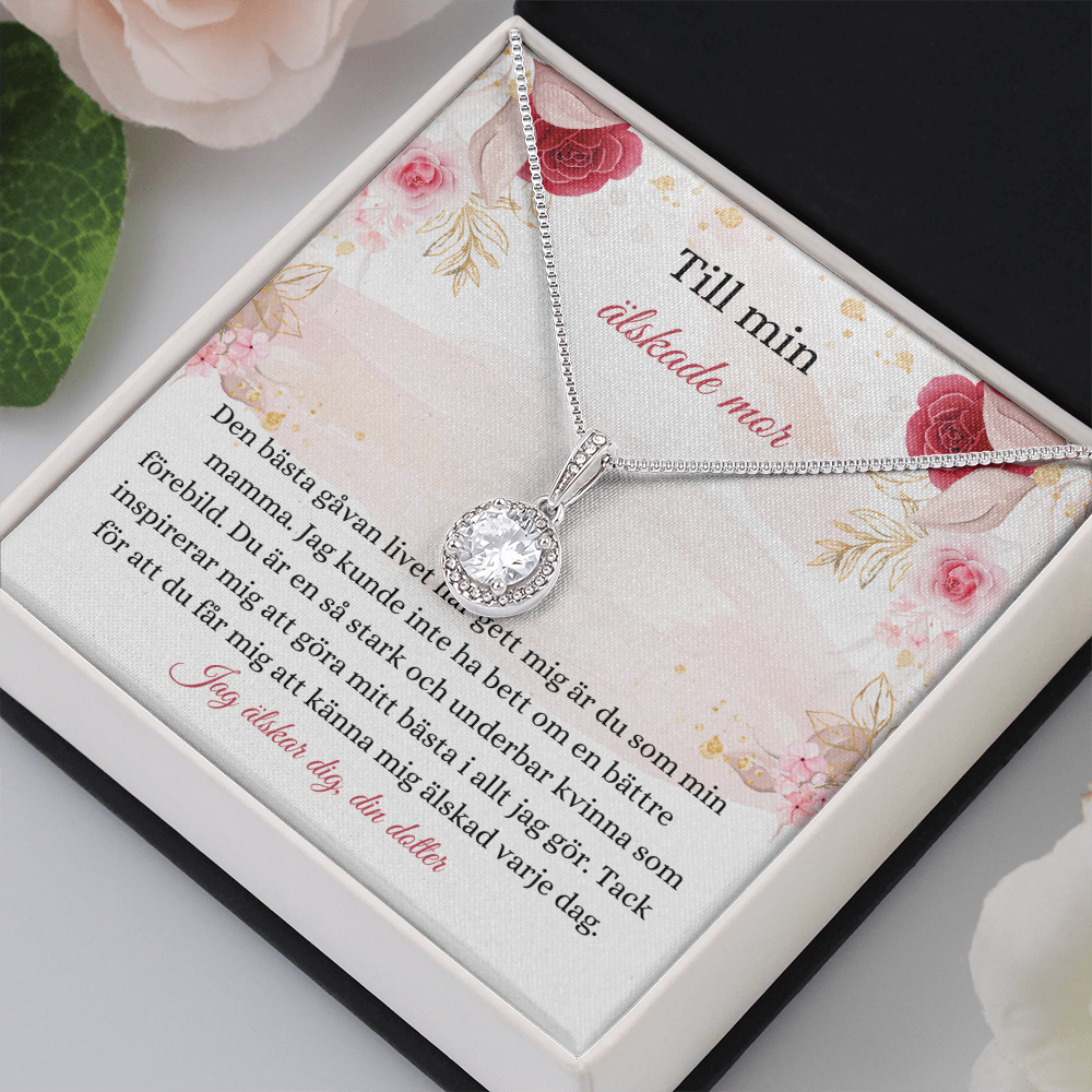 Älskade Mor Halsband Swedish Mother Message Card Necklace